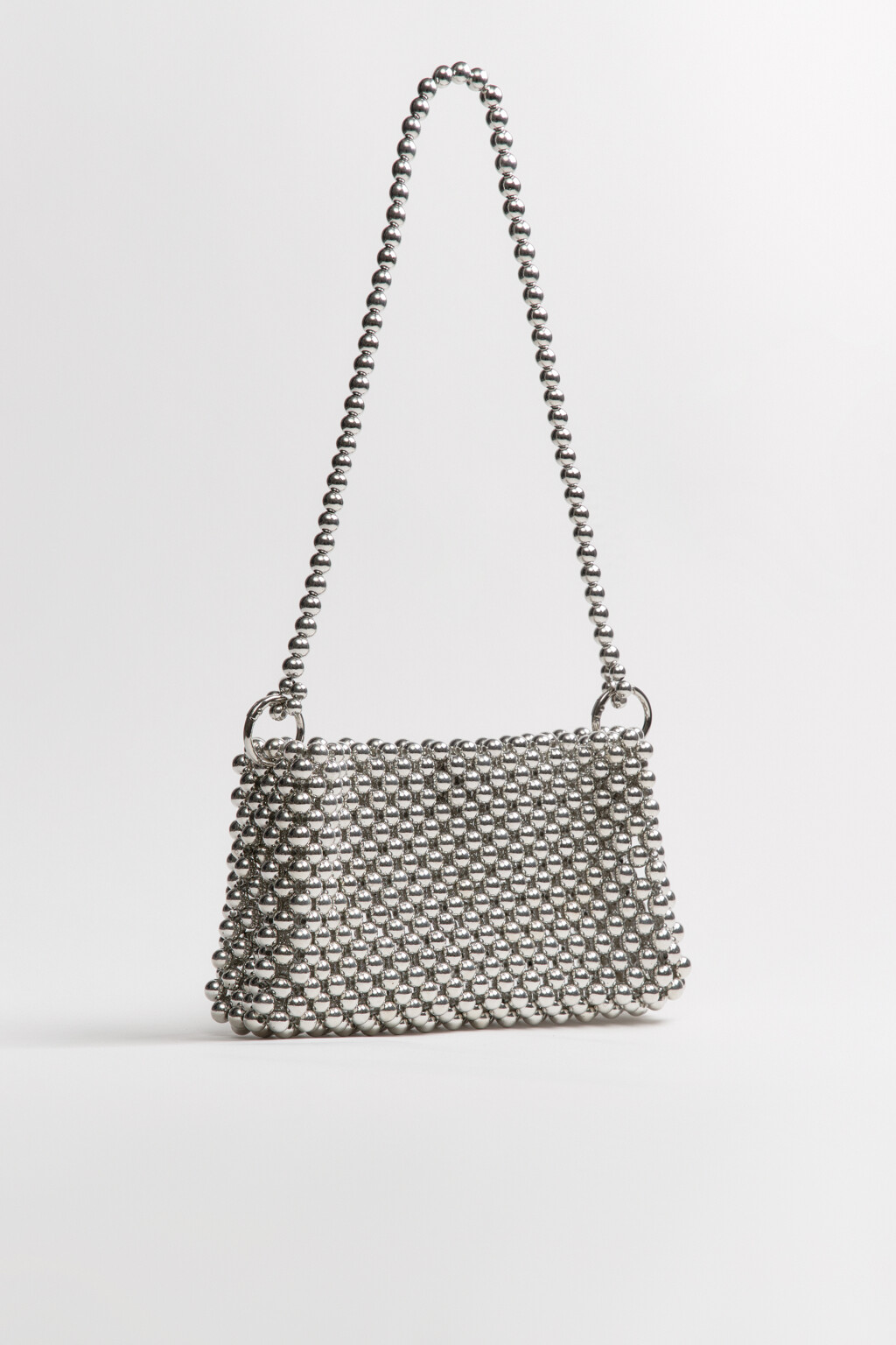 Сумка-клатч из серебристых бусин - цвет серый - 6