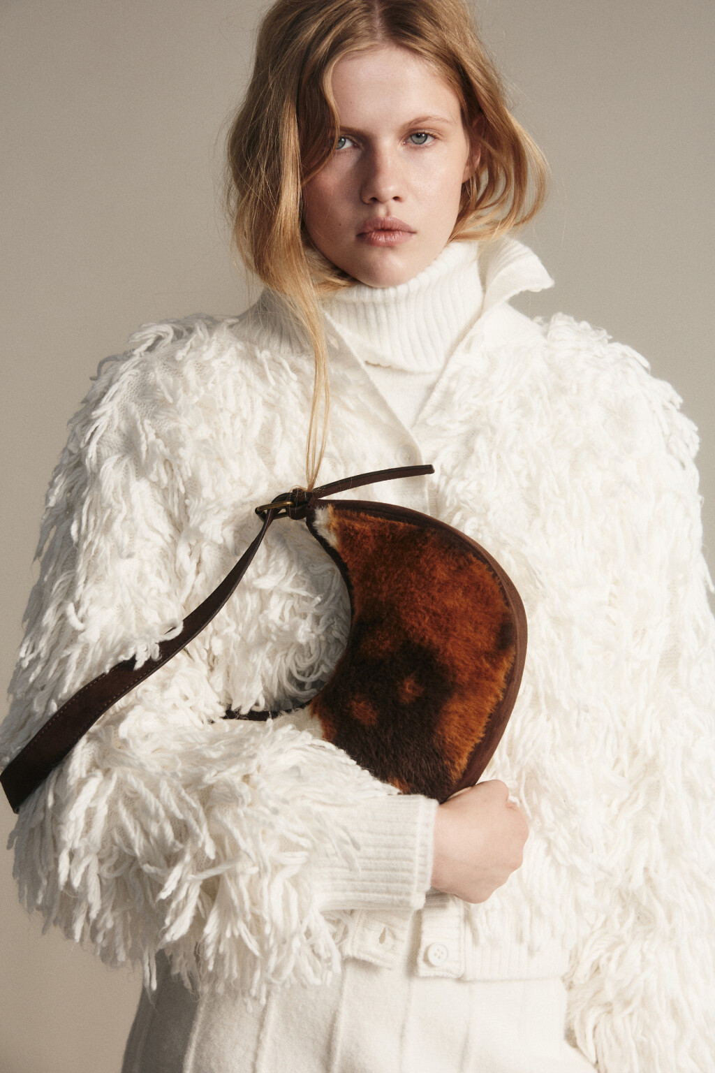 Сумка меховая с коровьим принтом - цвет мультиколор - 1