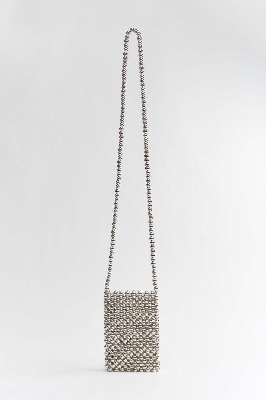 Сумка-чехол из серебристых бусин - цвет серый - 1