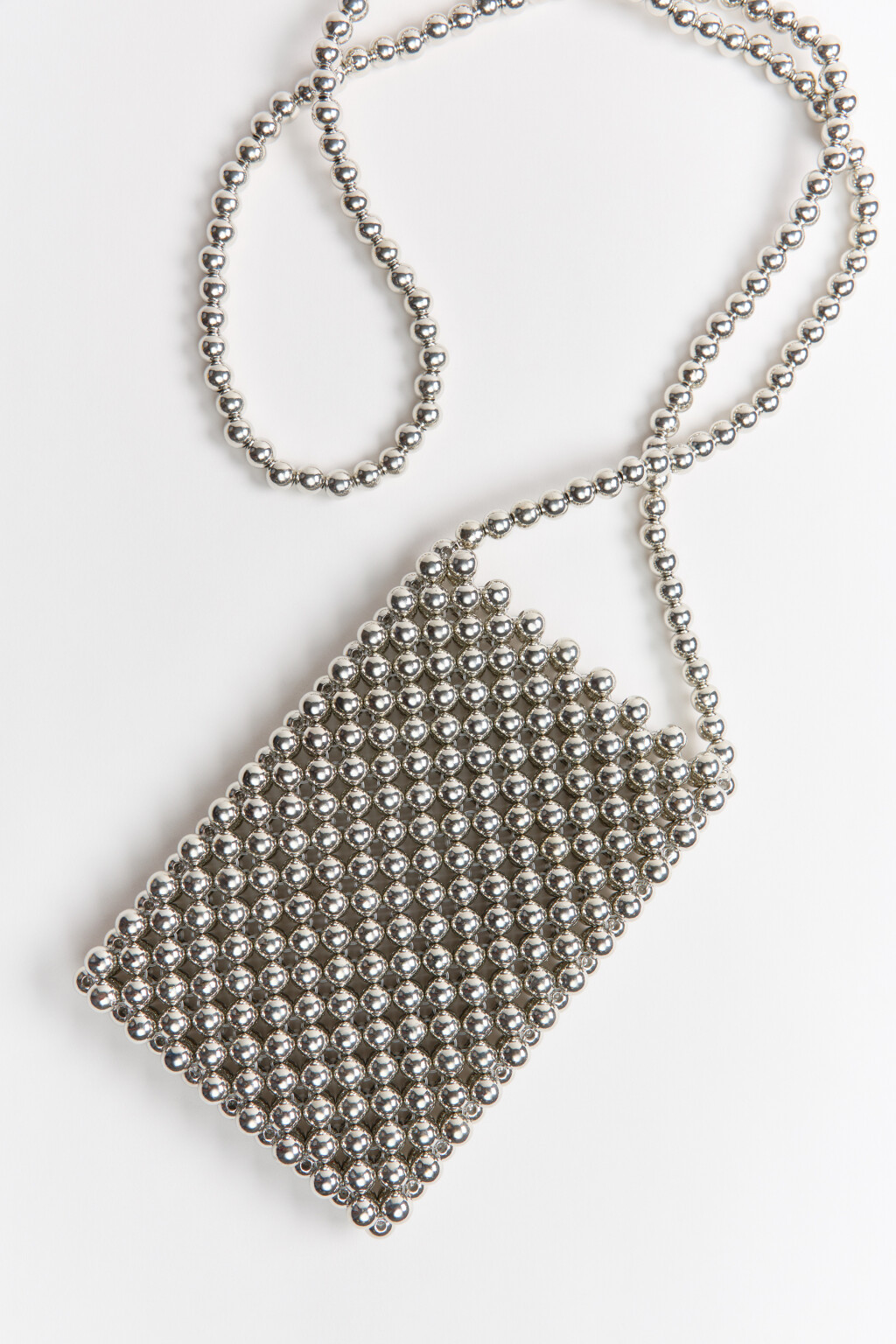 Сумка-чехол из серебристых бусин - цвет серый - 4