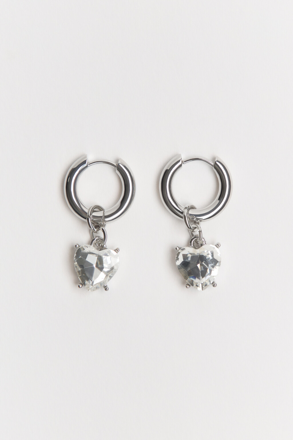 Серьги с подвесками в виде сердец - цвет серый - 4