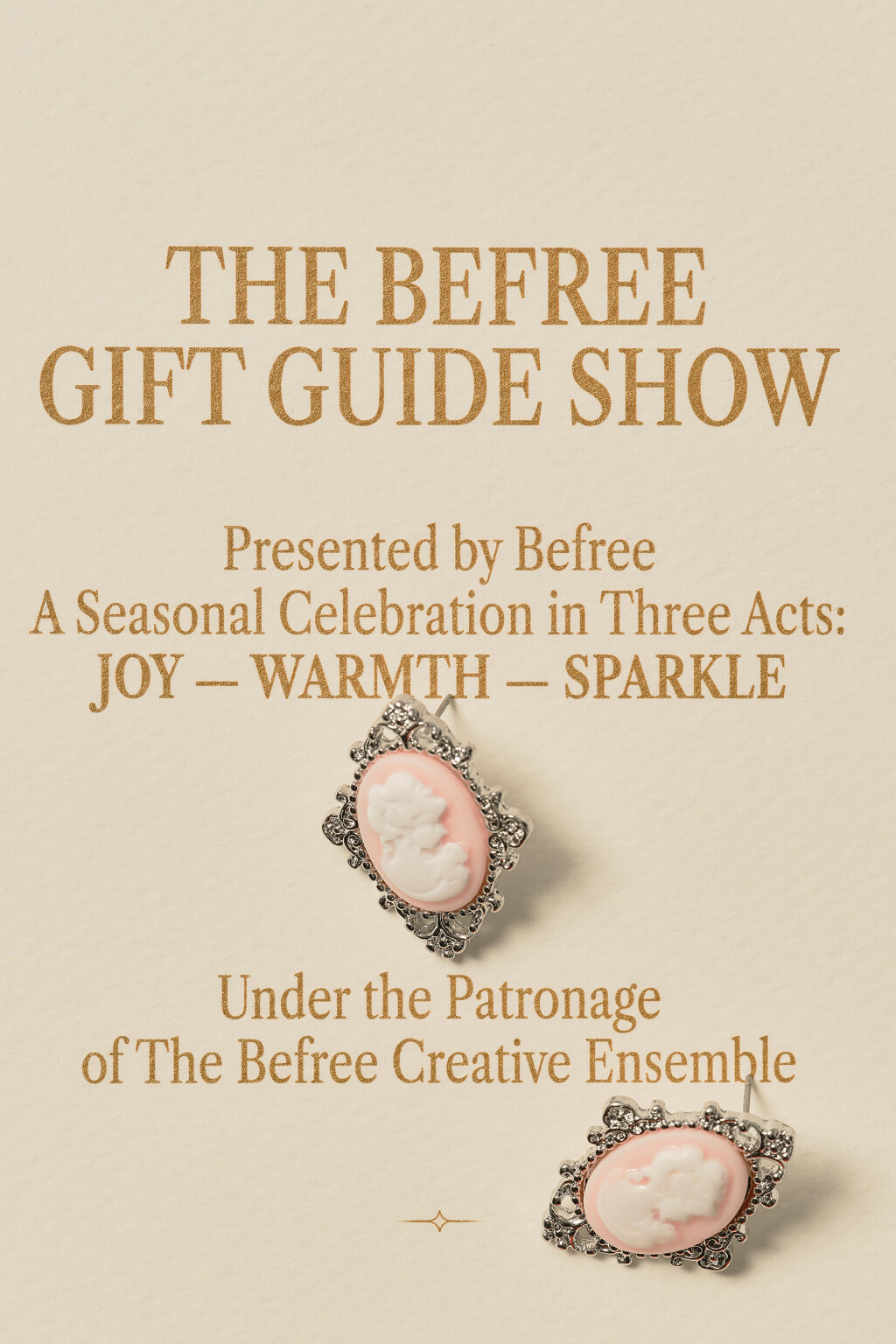 Серьги с портретом и узором - цвет серый - 1