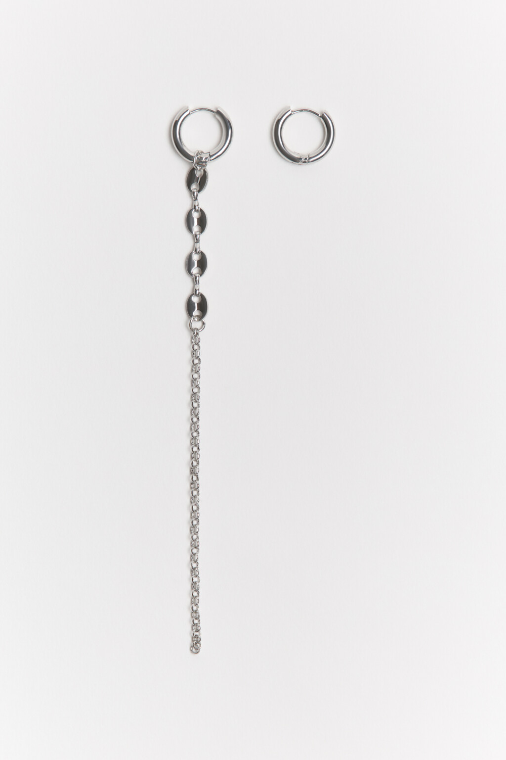 Серьги-конго с длинными подвесками - цвет серый - 3