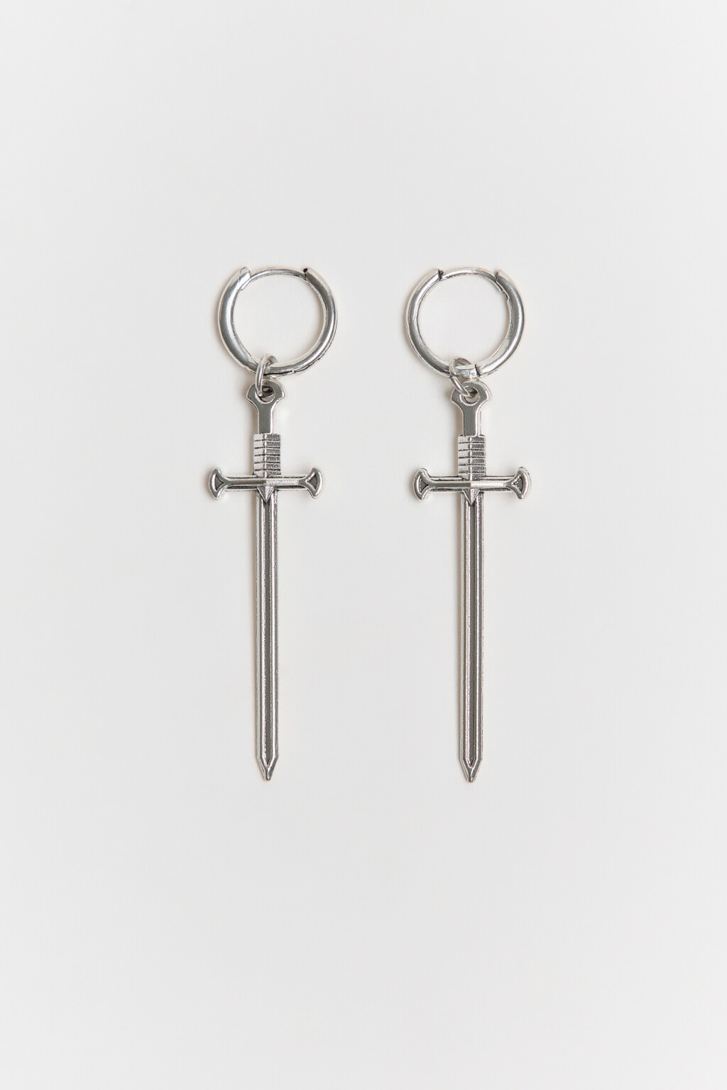 Серьги с подвесками-мечами - цвет серый - 4