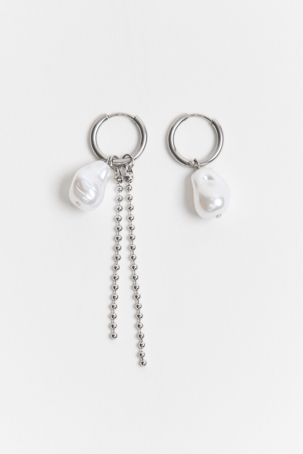 Серьги-конго с подвесками - цвет серый - 1