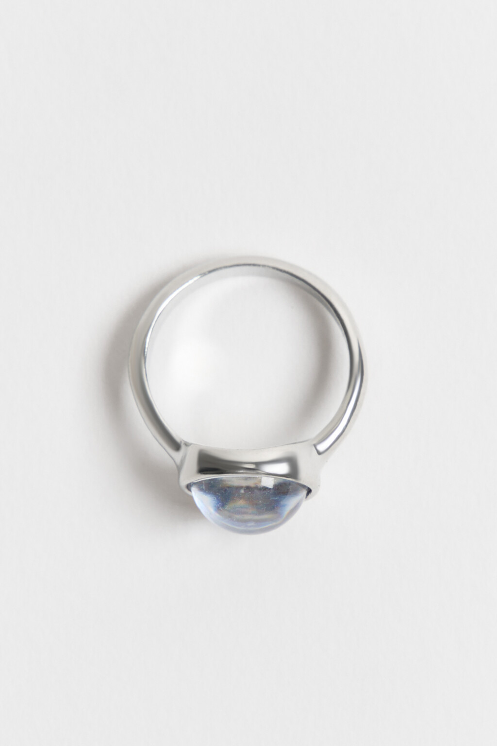 Кольцо с декоративной вставкой - цвет серый - 2