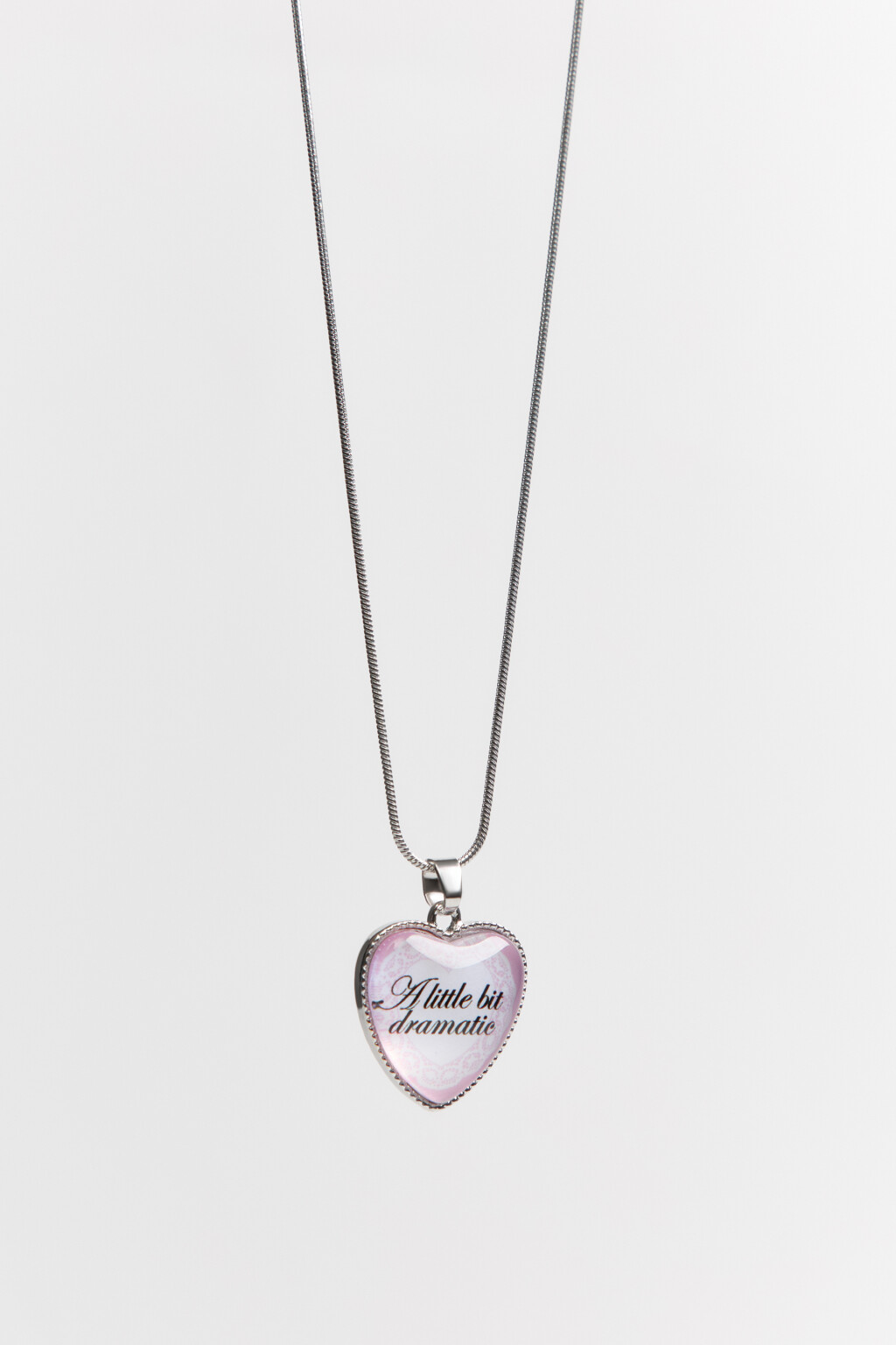 Цепочка с сердечком и надписью - цвет белый - 2