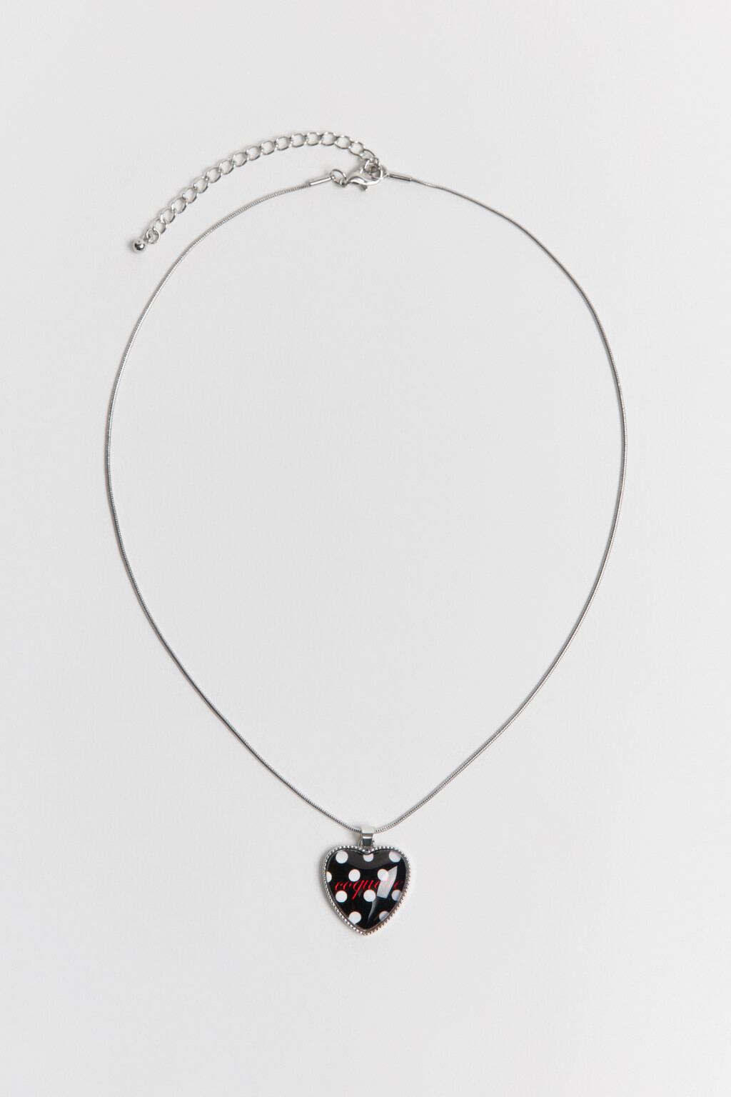 Цепочка с сердечком и надписью - цвет серый - 1