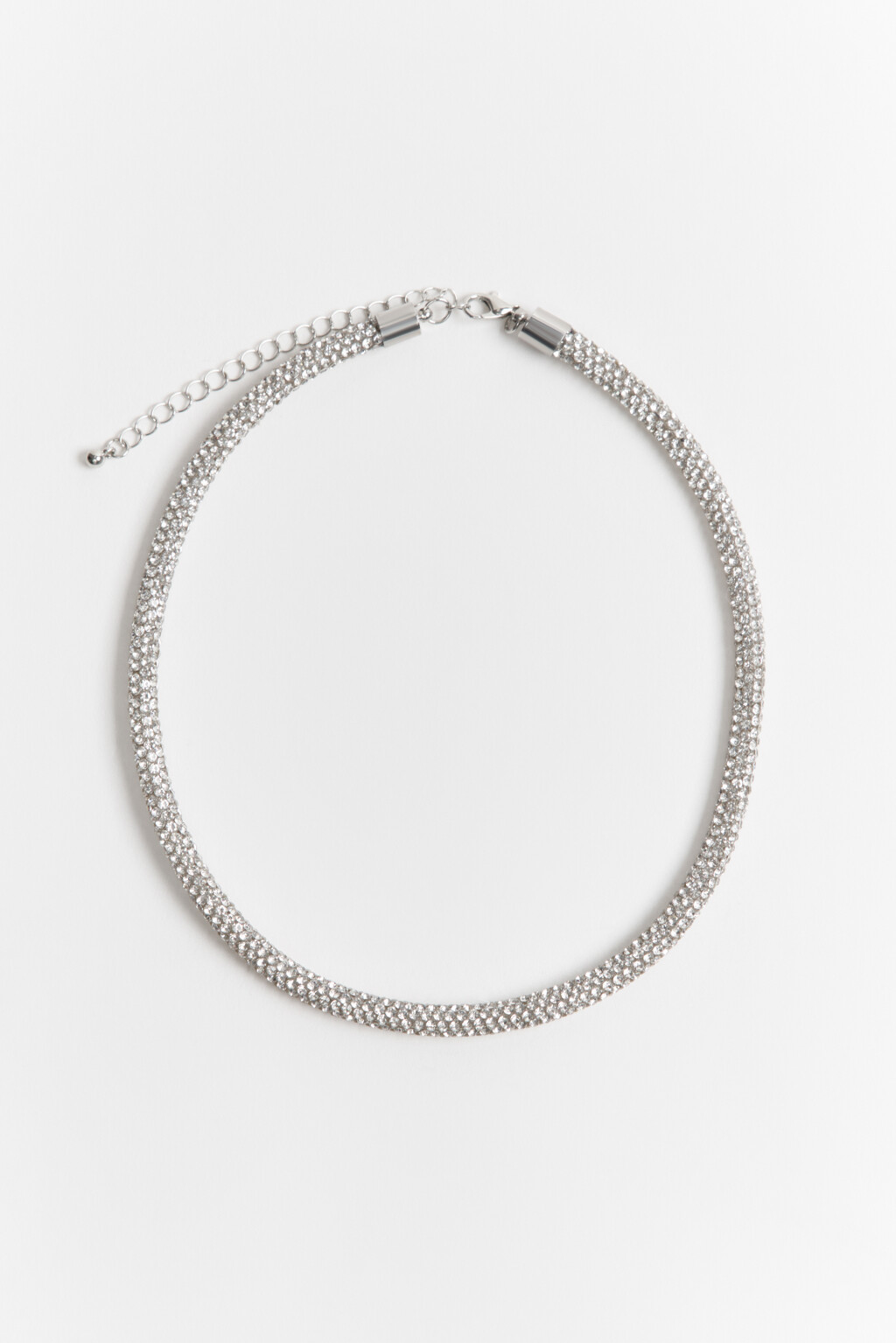 Колье-жгут со стразами - цвет серый - 1