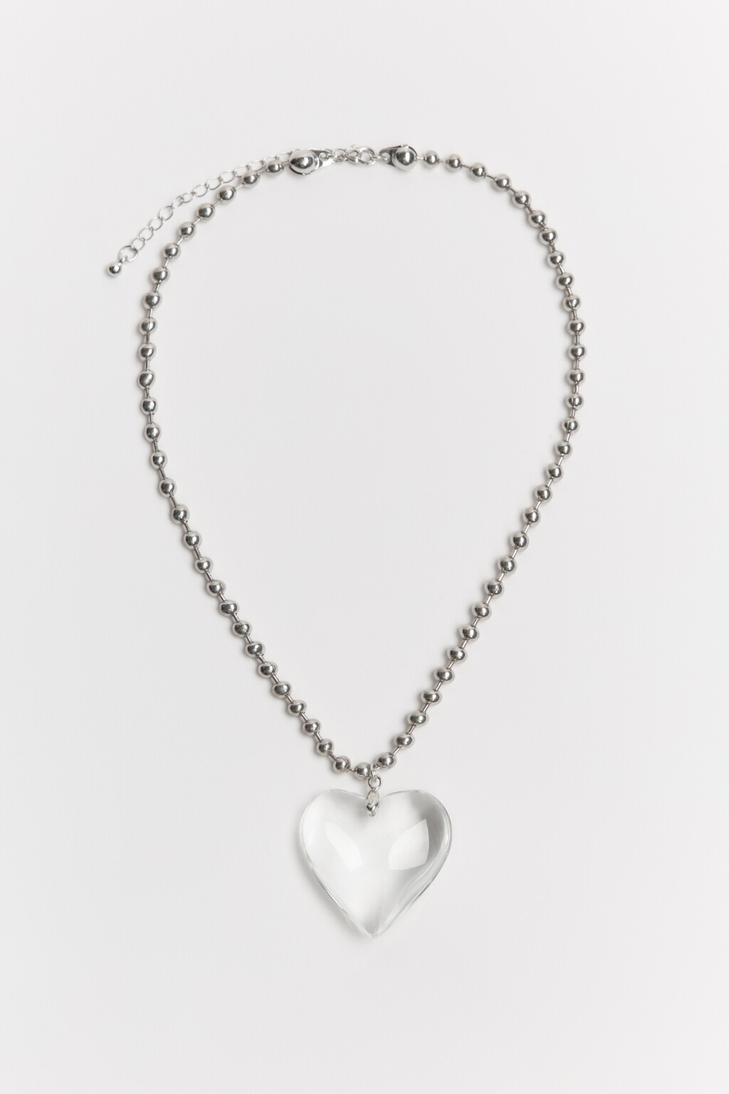 Цепочка с прозрачным сердечком - цвет серый - 2