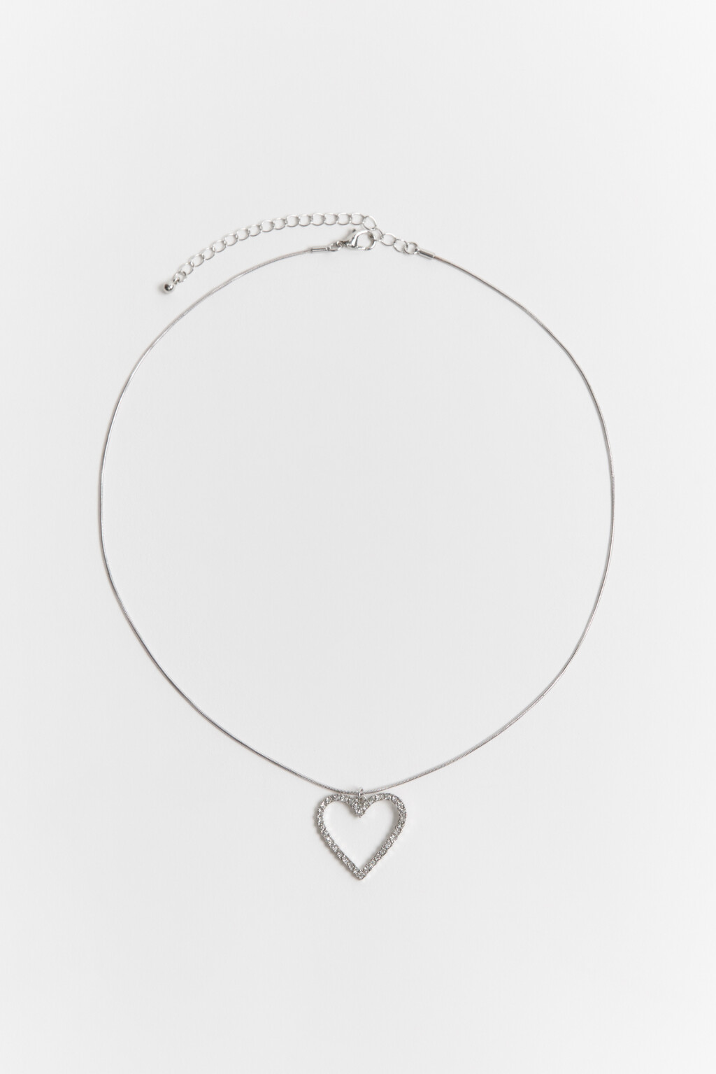 Цепочка с сердечком и стразами - цвет серый - 1