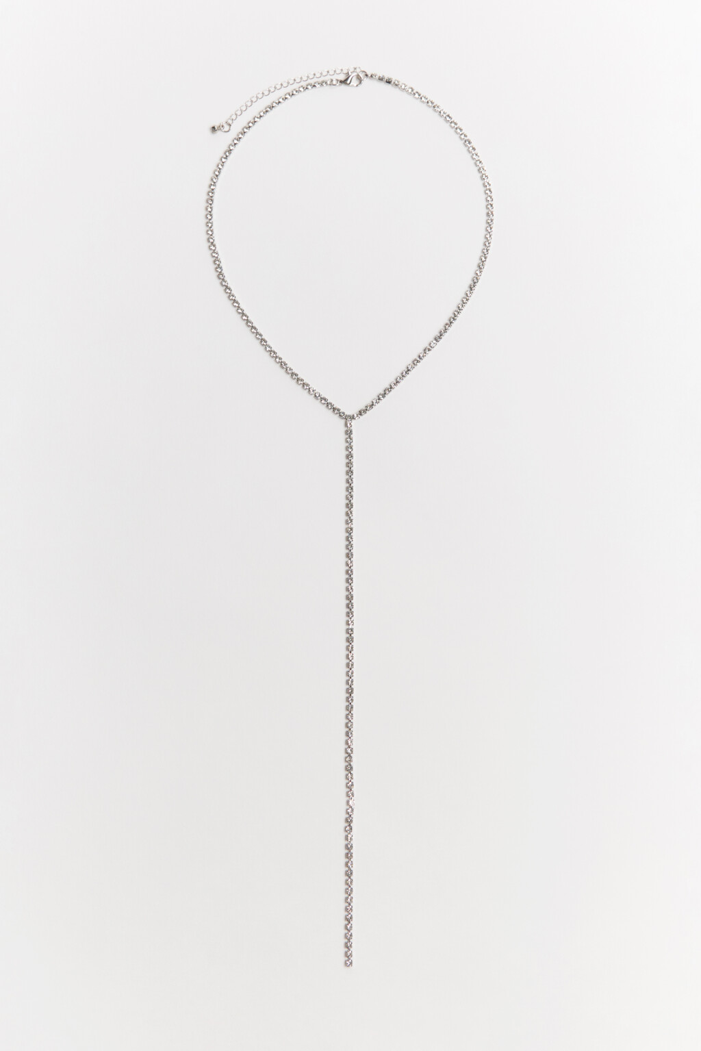 Цепочка на шею со стразами - цвет серый - 2