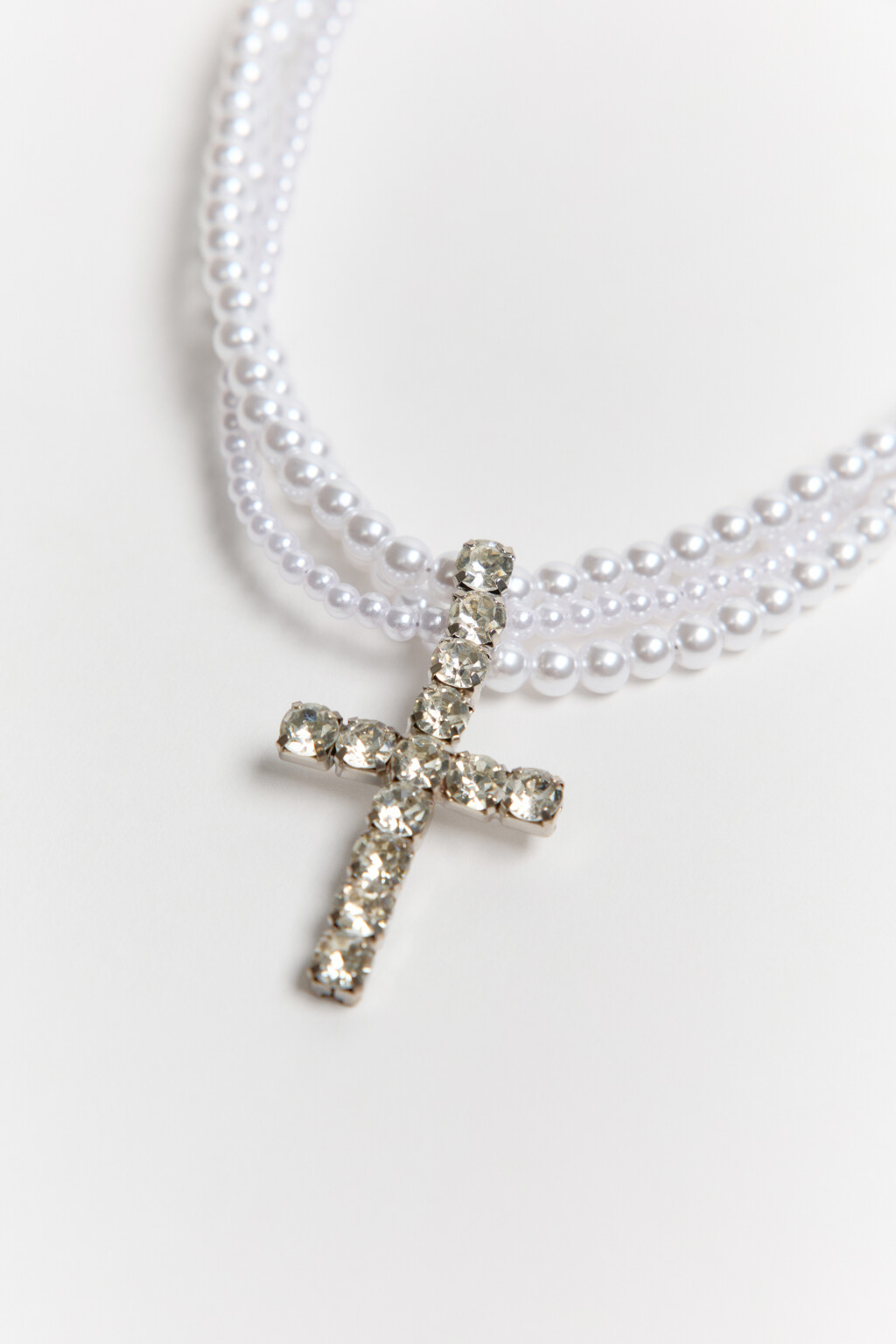 Ожерелье многослойное с подвеской - цвет серый - 2