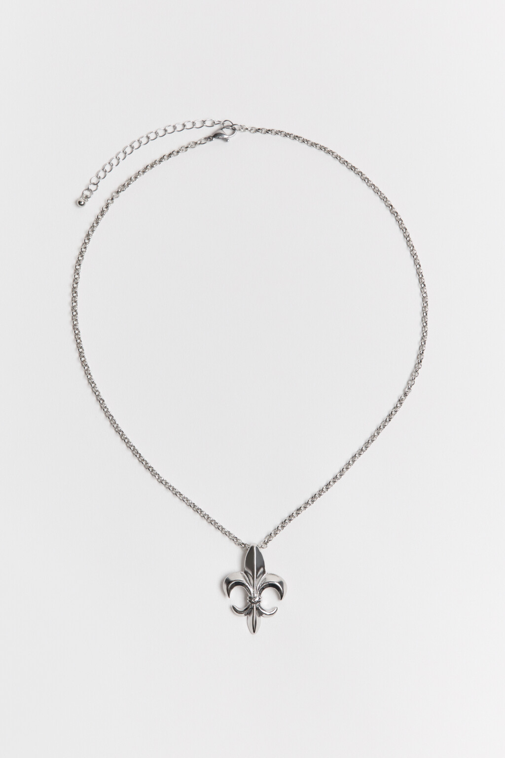 Цепочка серебристая с подвеской - цвет серый - 4