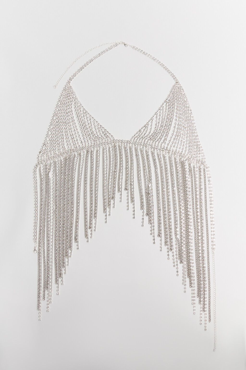 Цепочка-бра на тело со стразами - цвет серый - 3