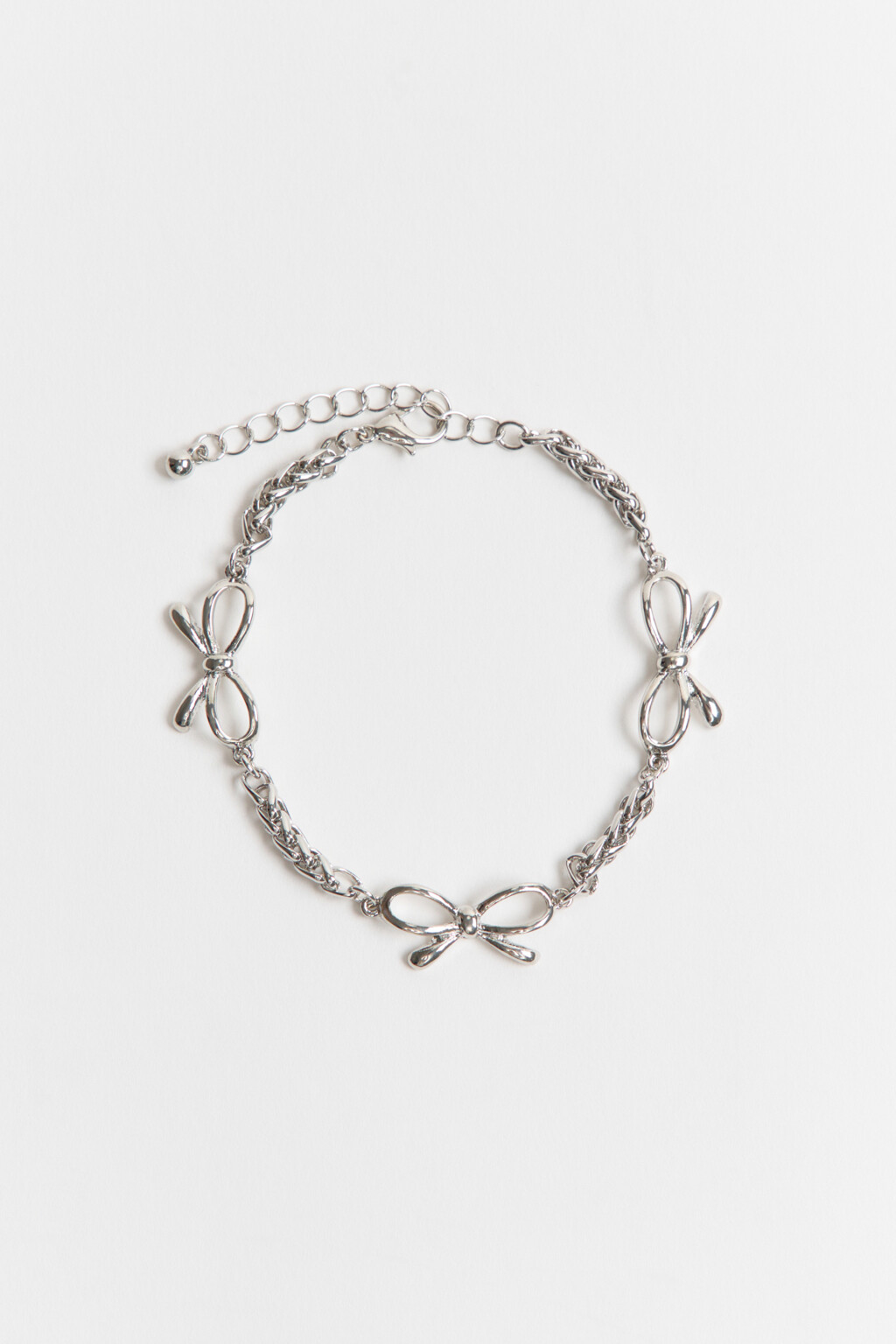 Браслет-цепочка с бантиками - цвет серый - 1