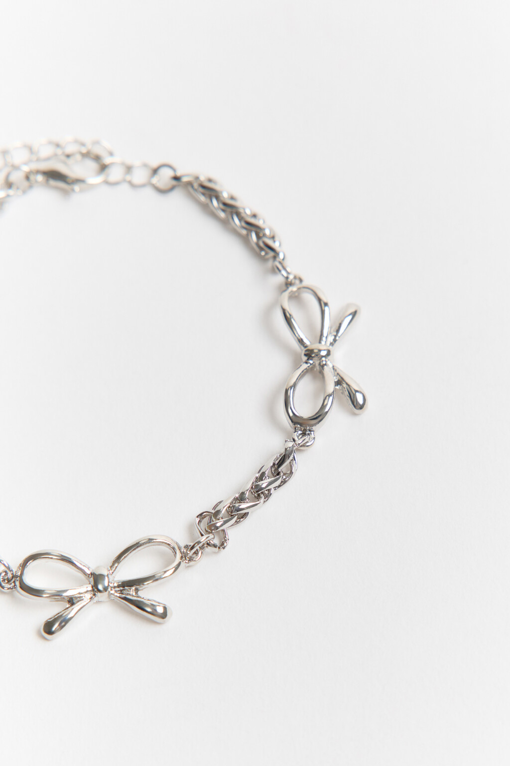 Браслет-цепочка с бантиками - цвет серый - 2