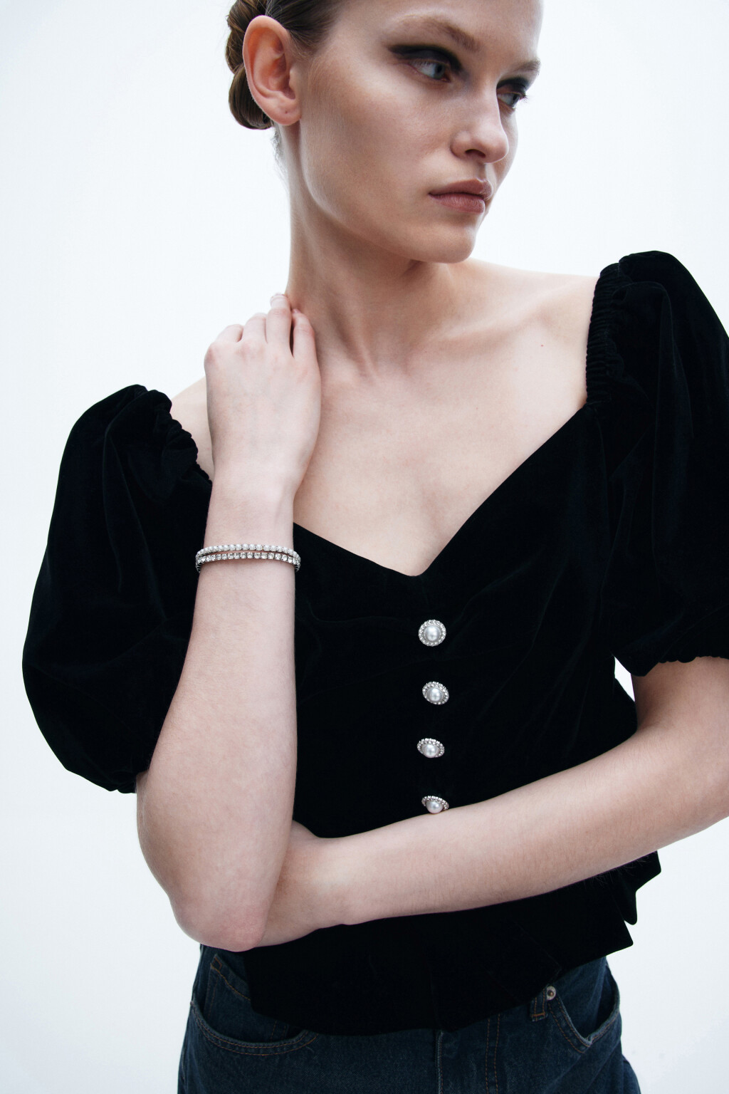 Набор браслетов с декором (2 штуки) - цвет серый - 2