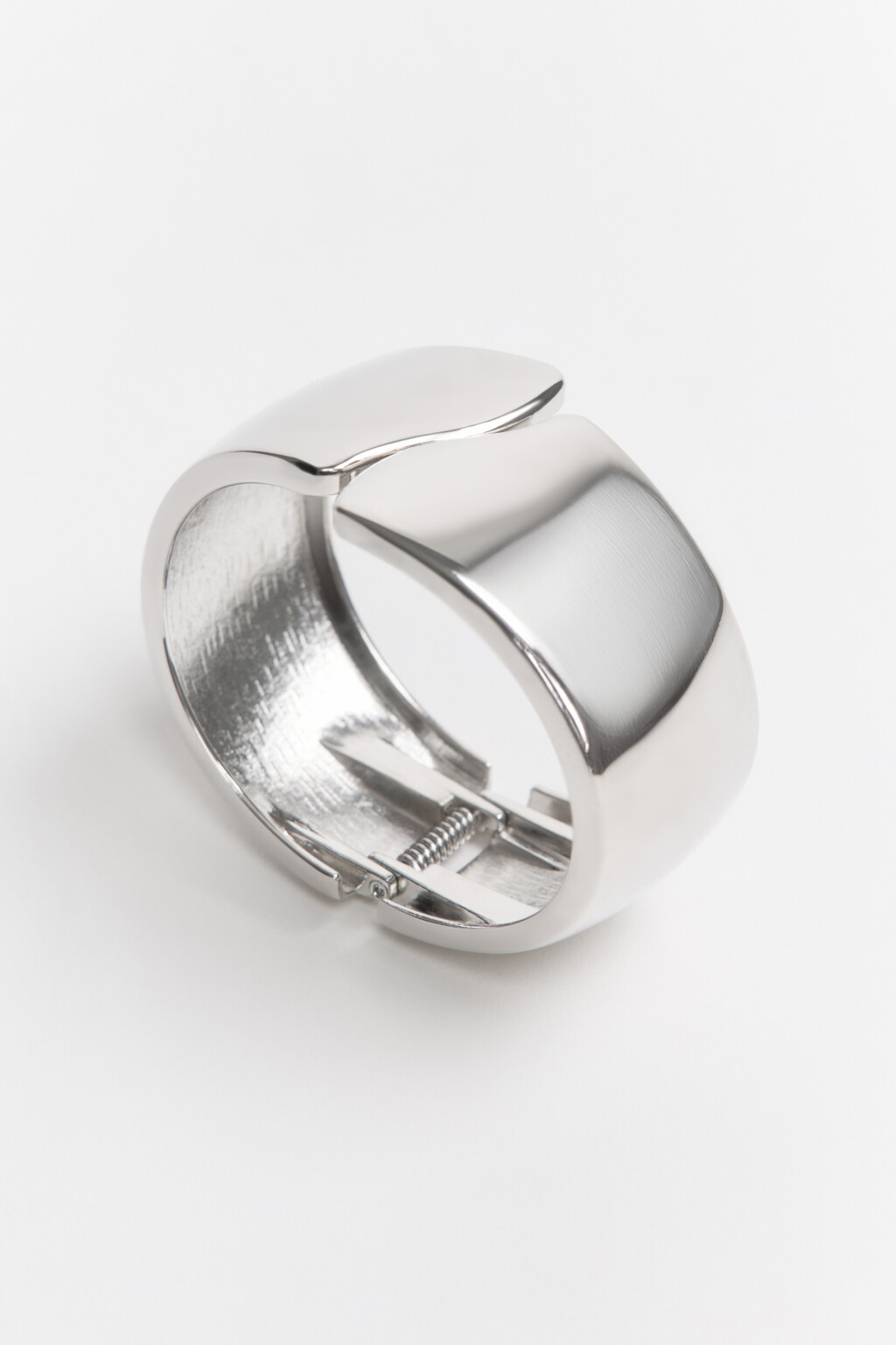 Браслет широкий серебристый - цвет серый - 1