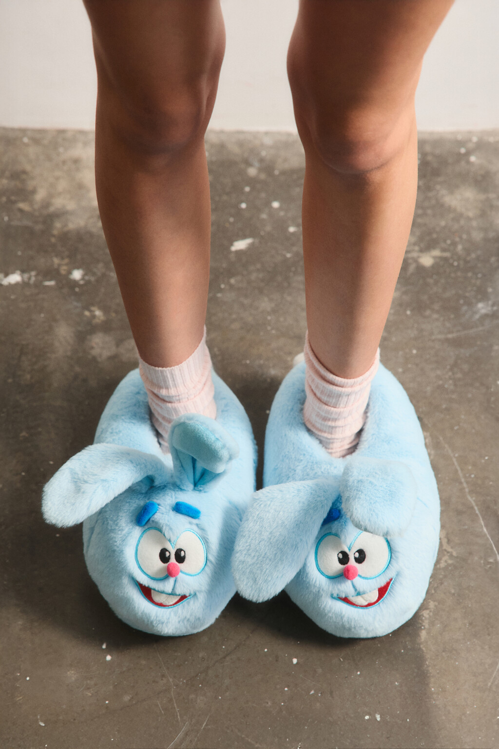 Тапочки-игрушки плюшевые - цвет голубой - 2