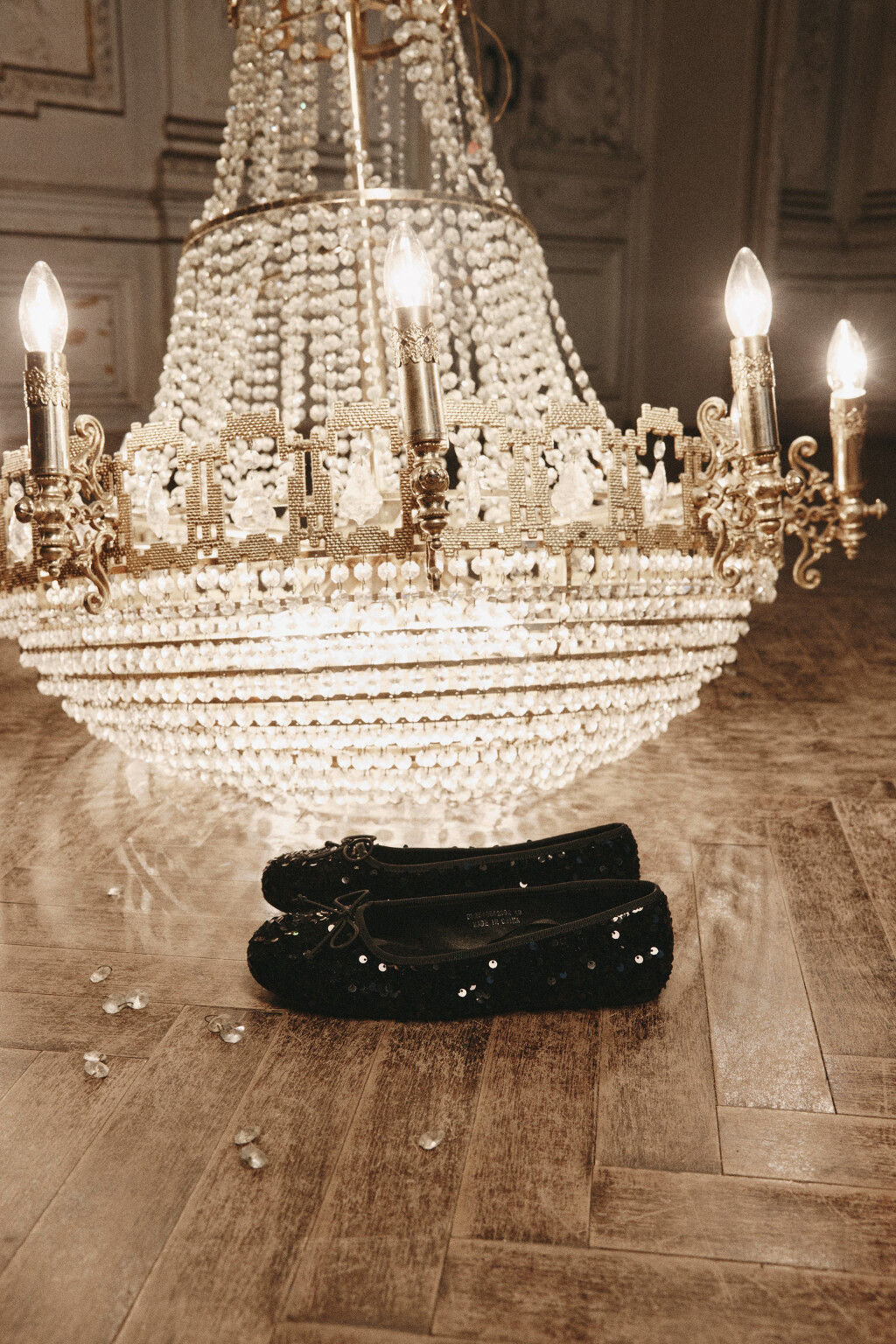 Балетки с пайетками и бантиком - цвет черный - 11