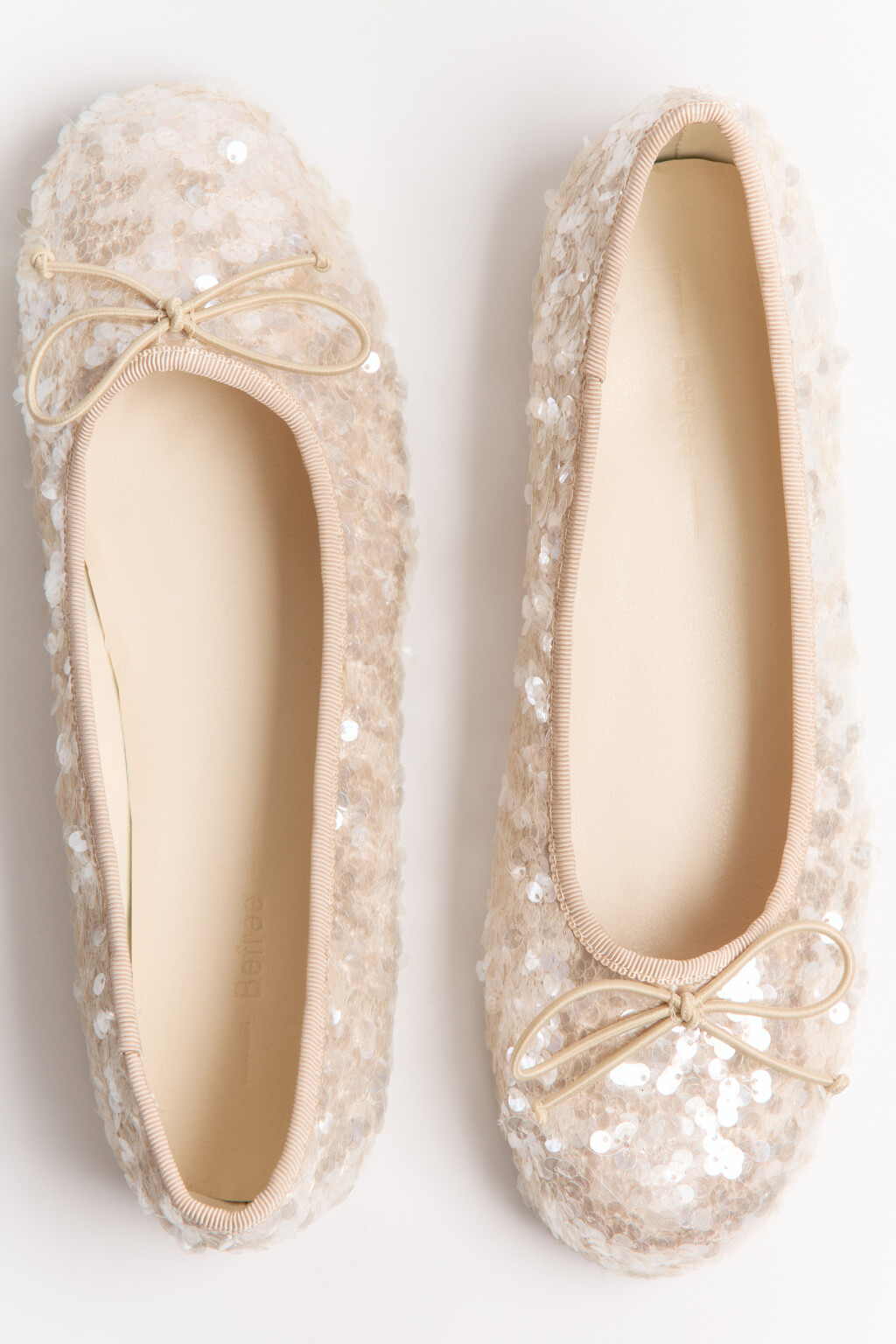 Балетки с пайетками и бантиком - цвет розовый - 4
