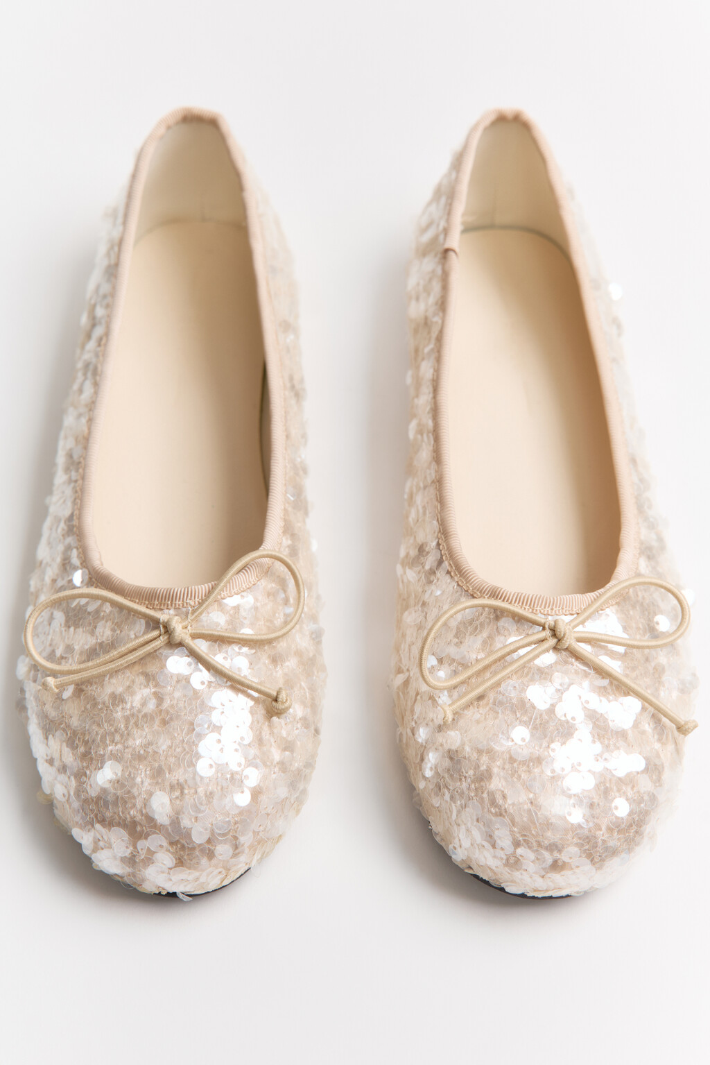 Балетки с пайетками и бантиком - цвет розовый - 5