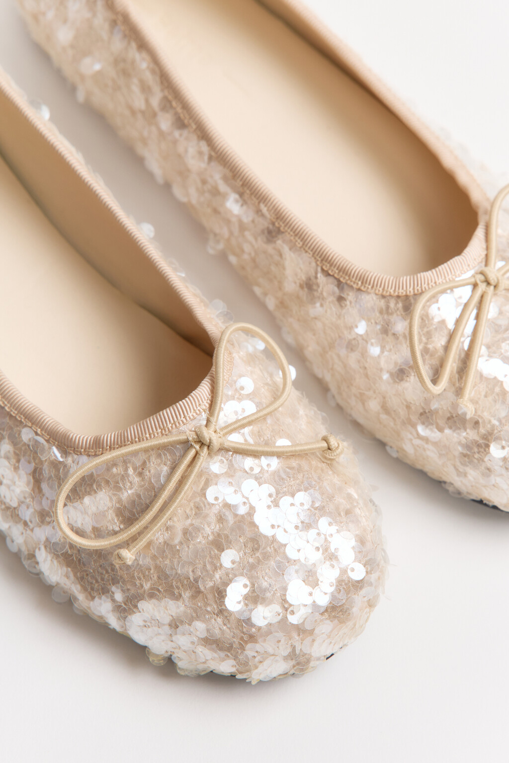 Балетки с пайетками и бантиком - цвет розовый - 9
