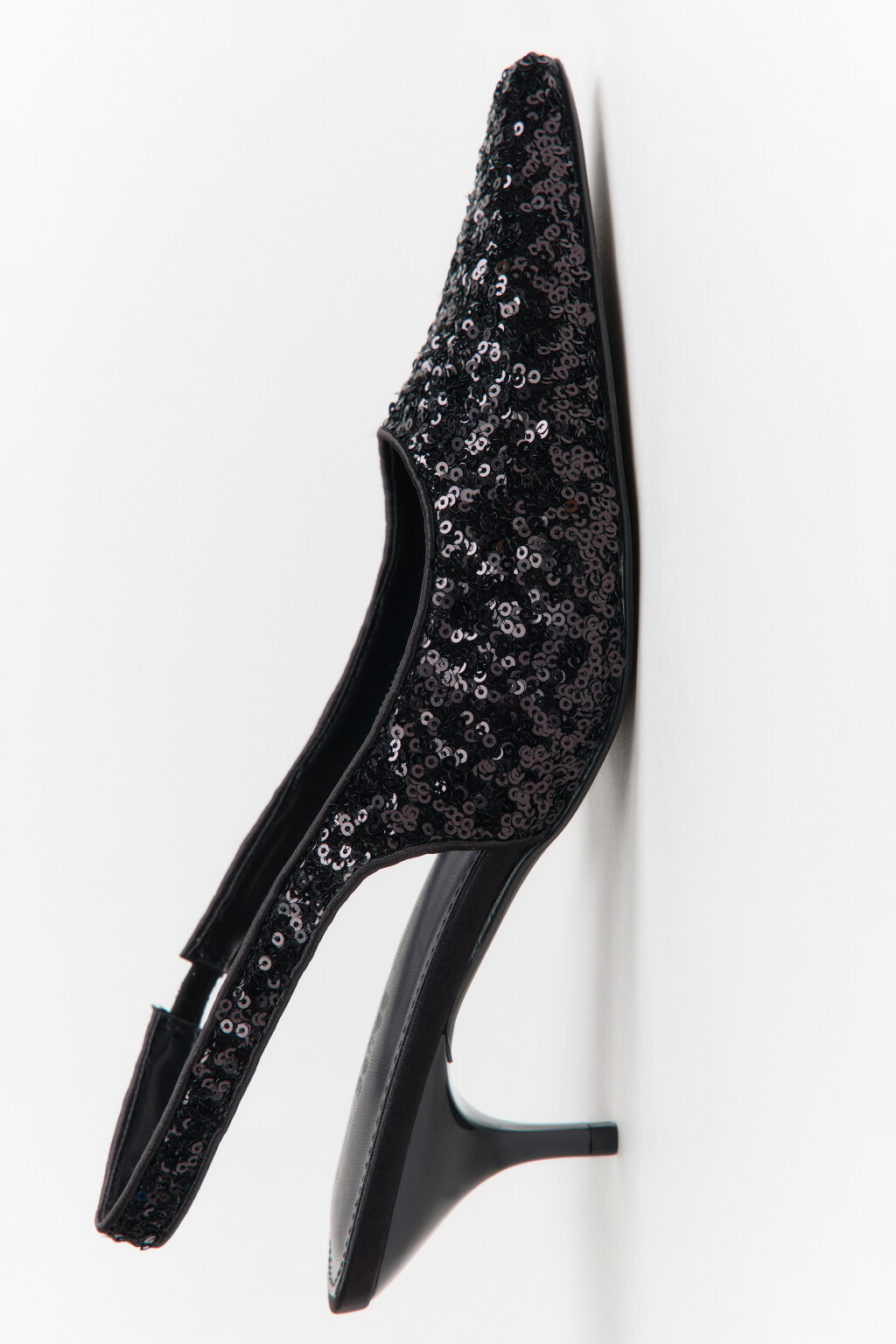 Туфли-лодочки с пайетками - цвет черный - 5