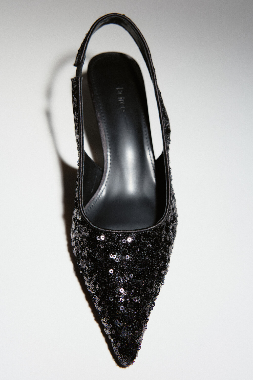 Туфли-лодочки с пайетками - цвет черный - 1