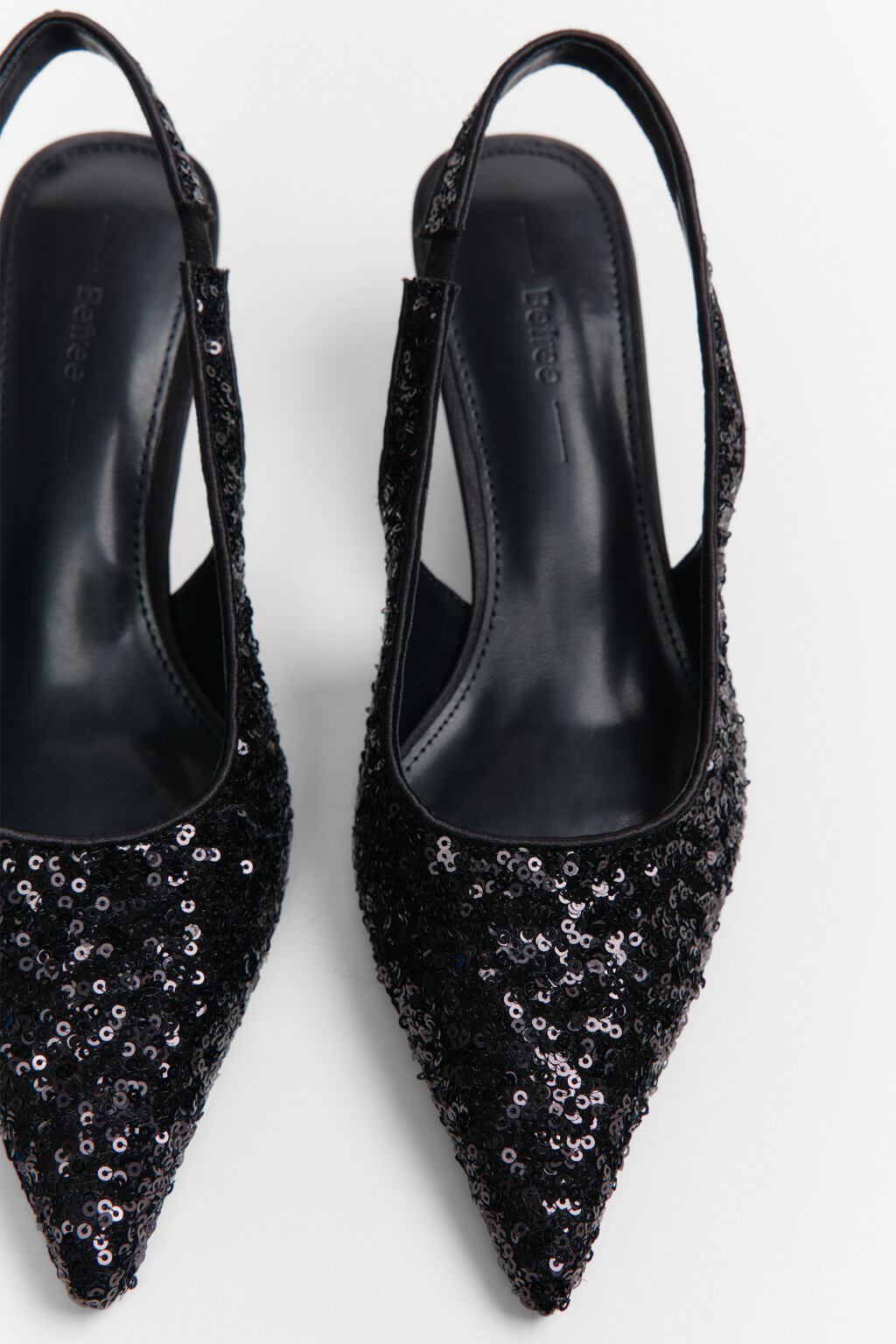 Туфли-лодочки с пайетками - цвет черный - 6