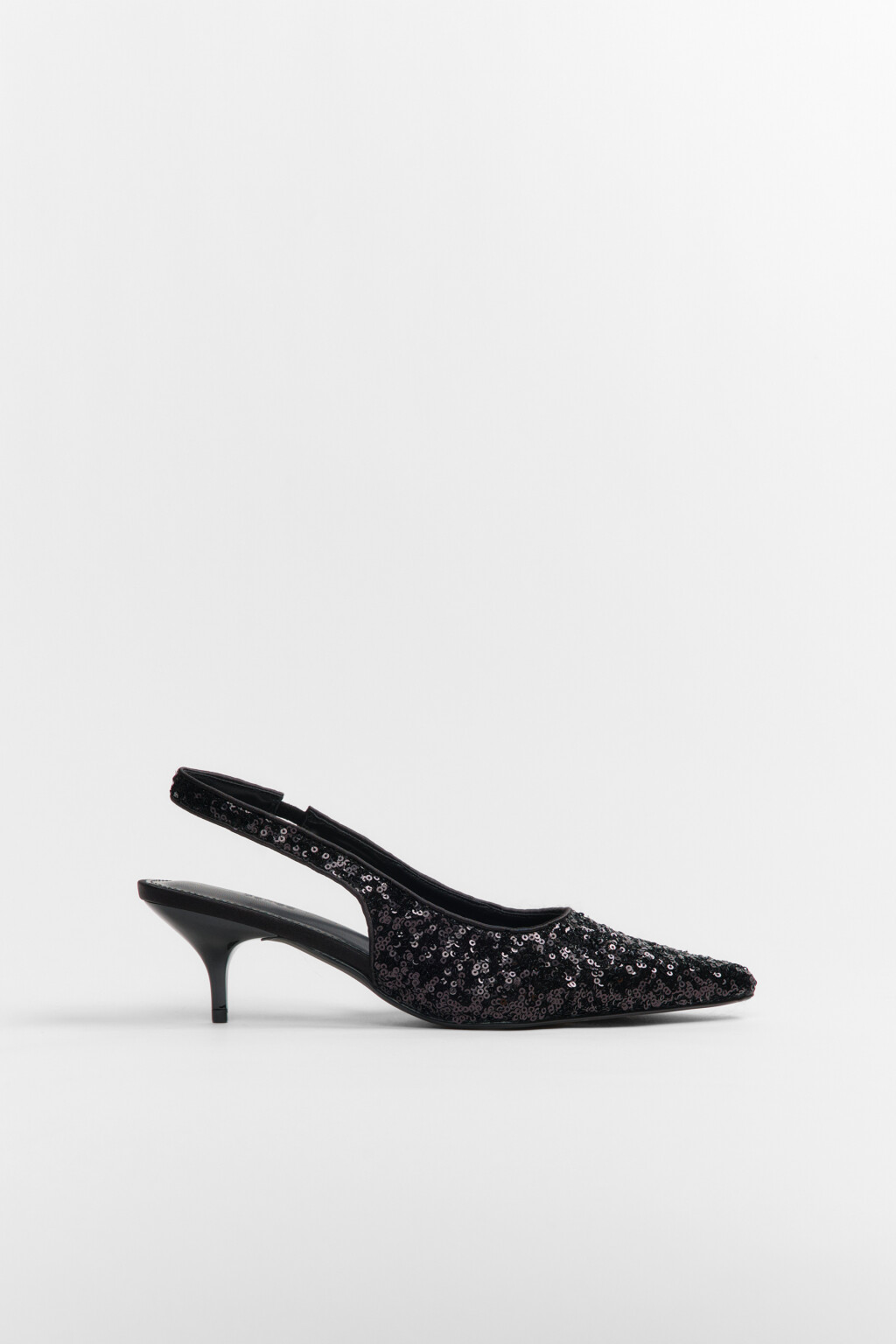 Туфли-лодочки с пайетками - цвет черный - 7