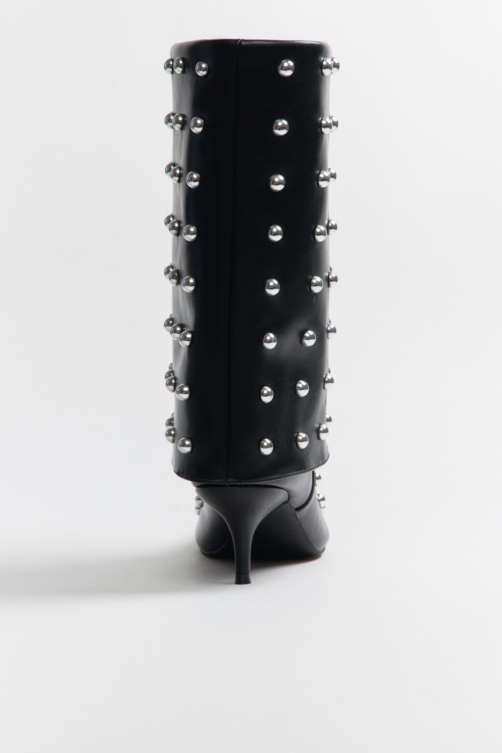 Сапоги с широким голенищем и заклепками - цвет черный - 7