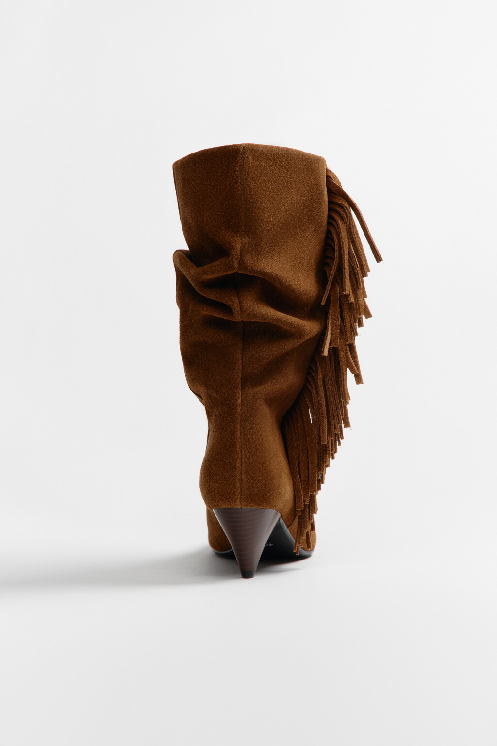 Полусапоги из замши с бахромой - цвет бежевый - 6
