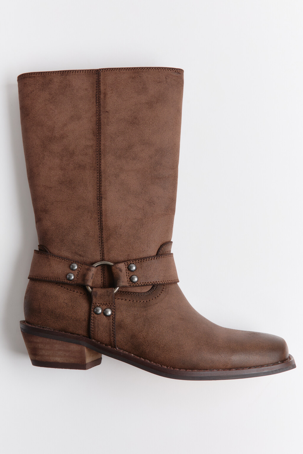 Сапоги-чопперы на скошенном каблуке - цвет коричневый - 5