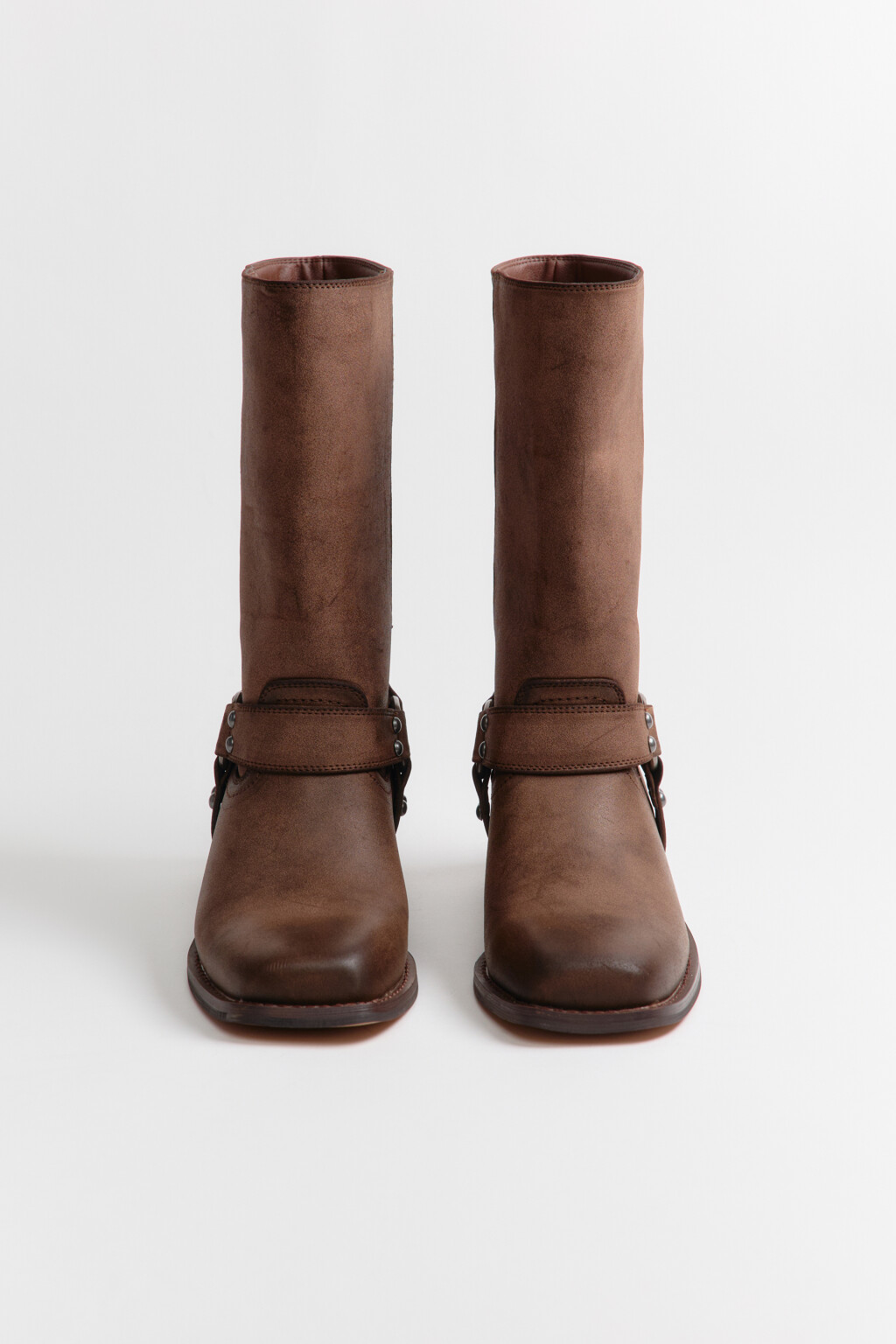 Сапоги-чопперы на скошенном каблуке - цвет коричневый - 6