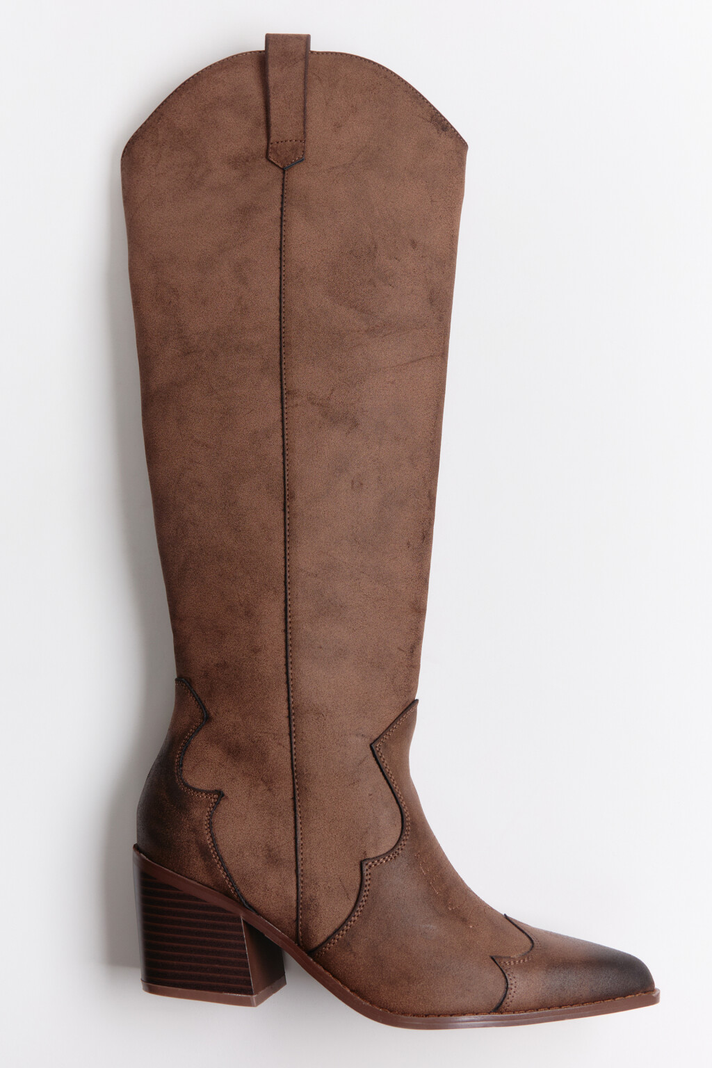 Сапоги-казаки высокие с узором - цвет коричневый - 7