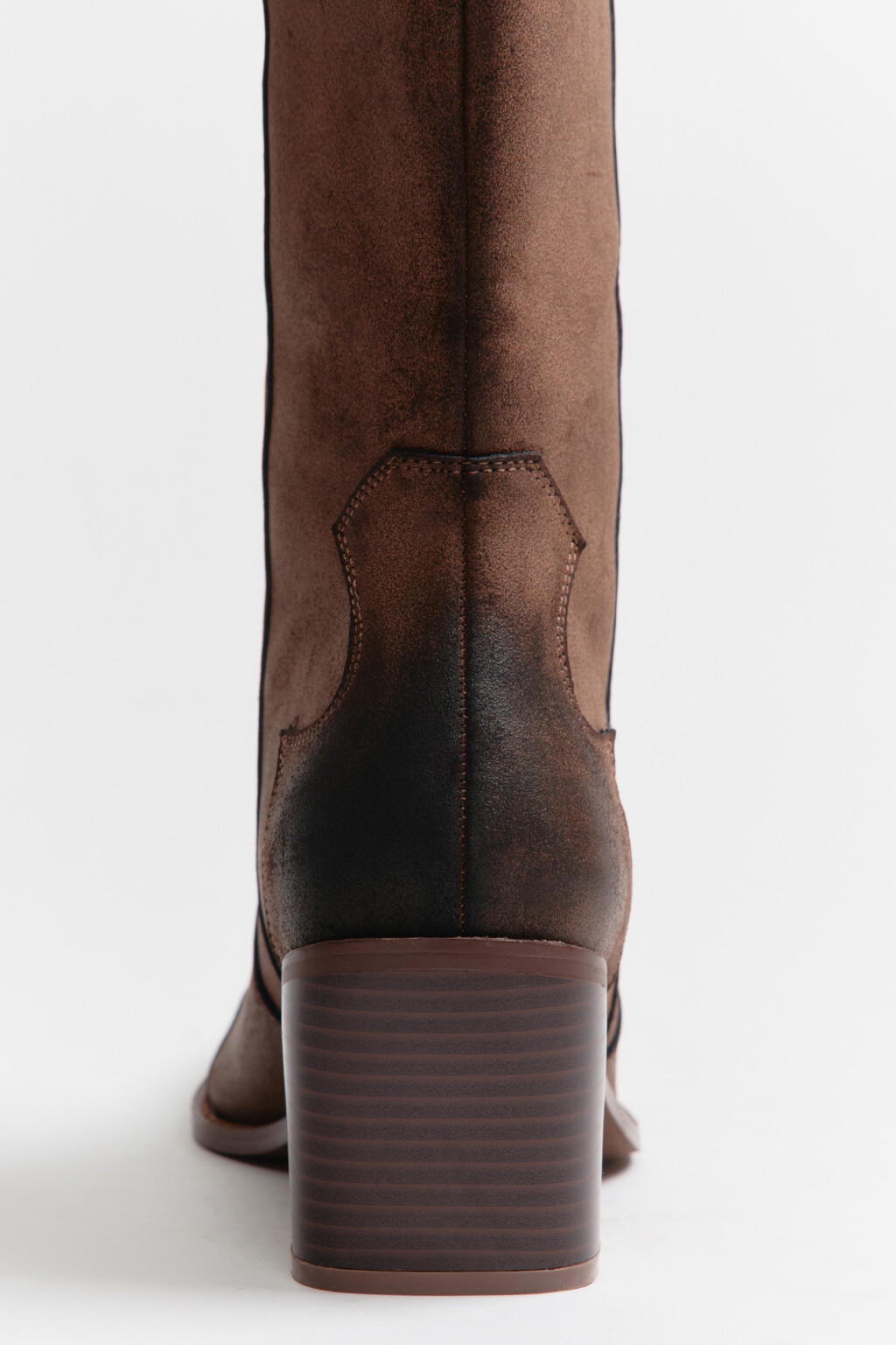 Сапоги-казаки высокие с узором - цвет коричневый - 11