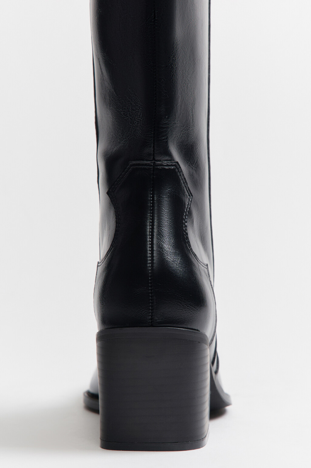 Сапоги-казаки высокие с узором - цвет черный - 9