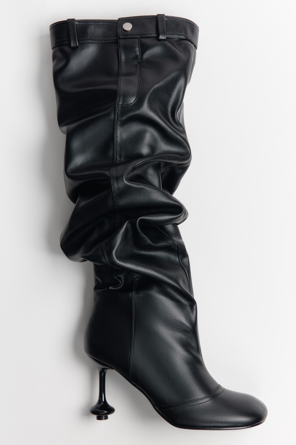 Сапоги на фигурном каблуке - цвет черный - 7