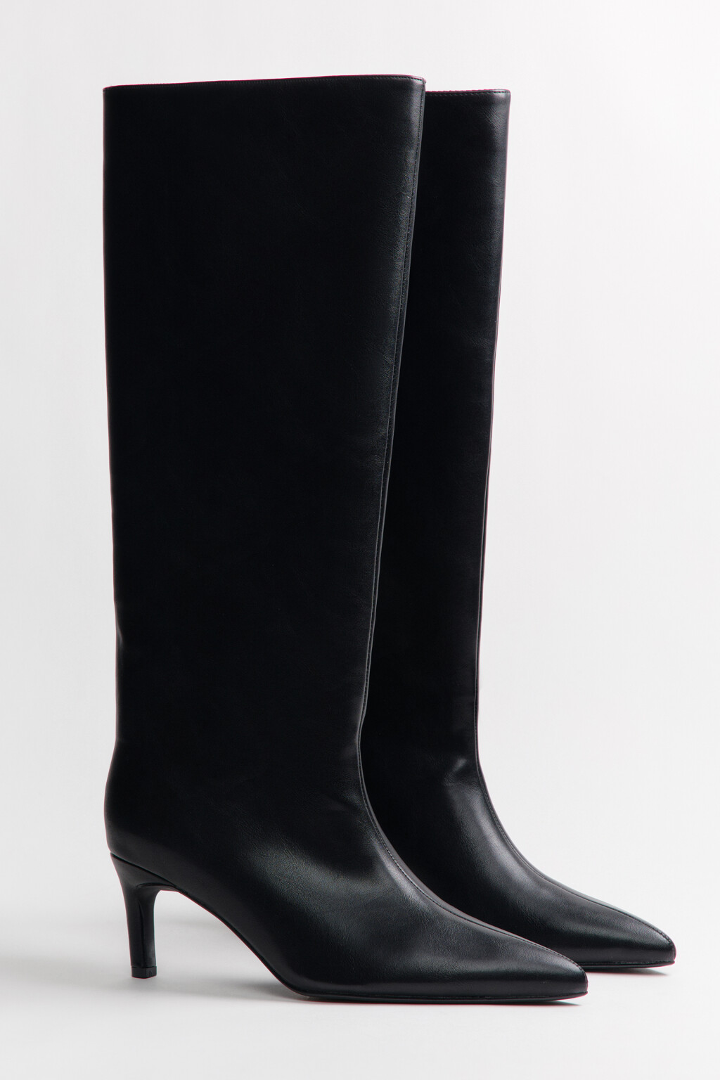 Сапоги-казаки высокие - цвет черный - 7