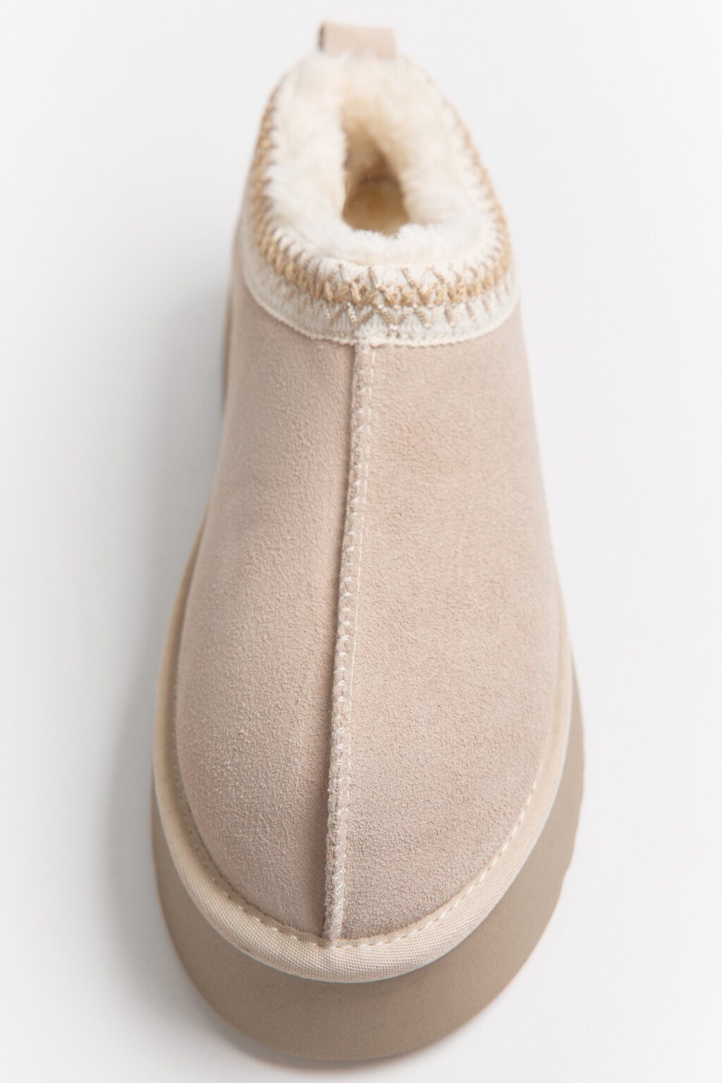 Ботинки-угги замшевые с вышивкой - цвет серый - 5