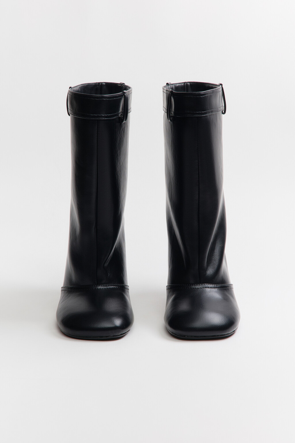 Ботильоны на фигурном каблуке - цвет черный - 7