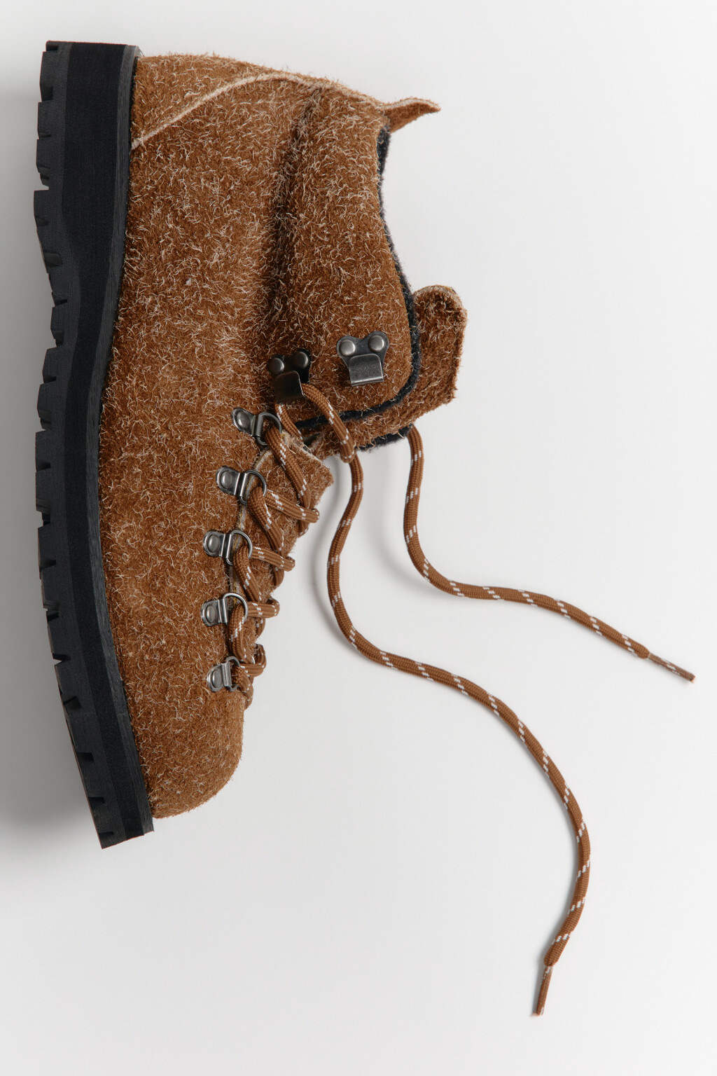 Ботинки замшевые с ворсистой фактурой - цвет коричневый - 6