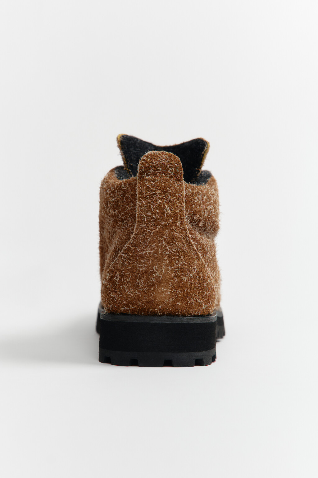 Ботинки замшевые с ворсистой фактурой - цвет коричневый - 10