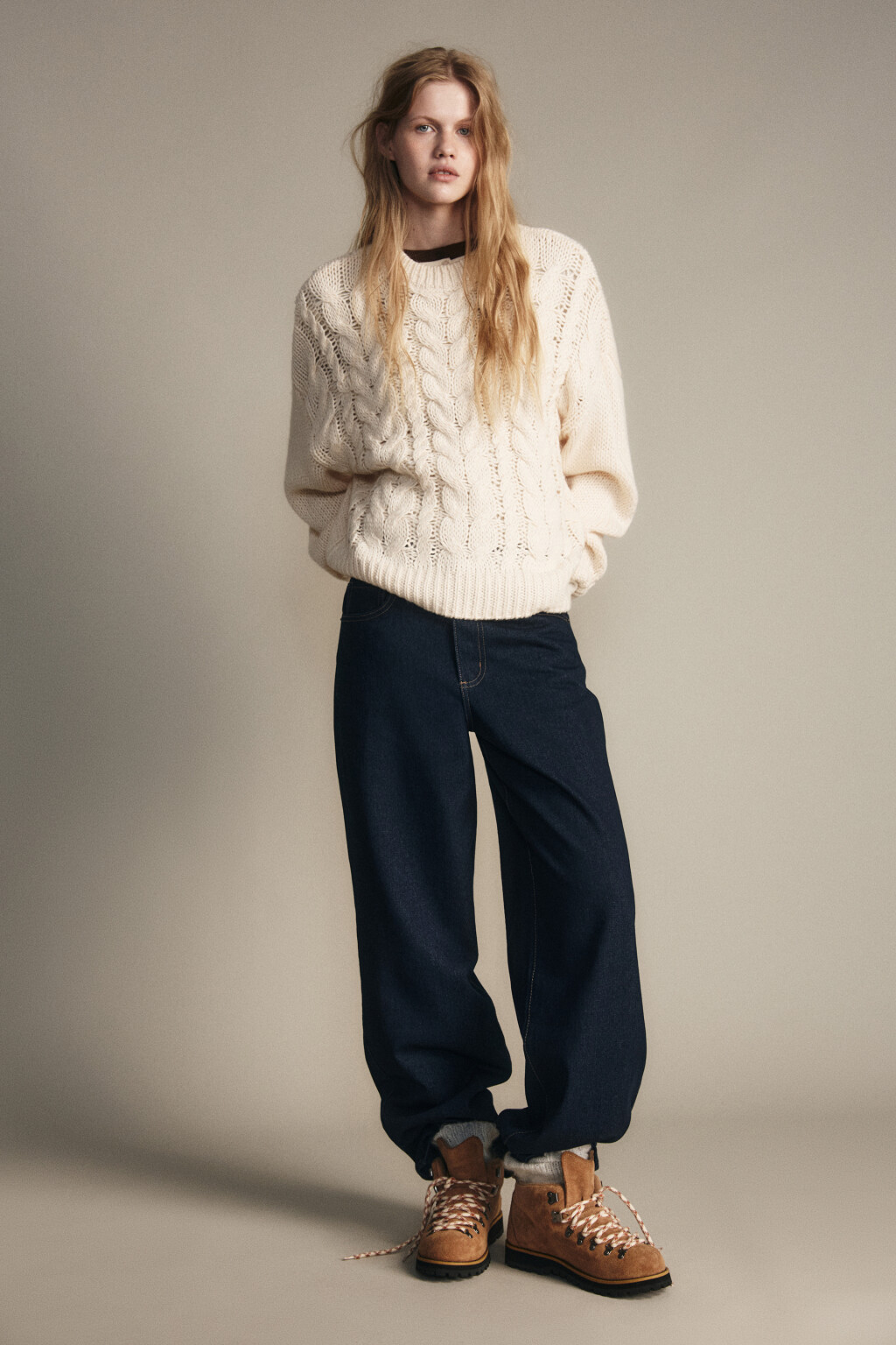 Ботинки унисекс из натуральной замши - цвет бежевый - 3