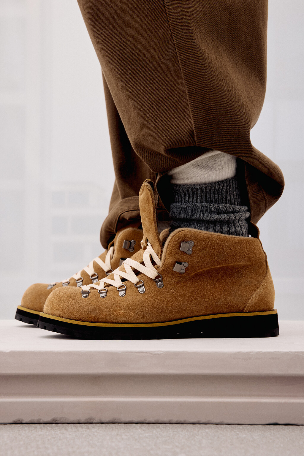 Ботинки унисекс из натуральной замши - цвет бежевый - 6