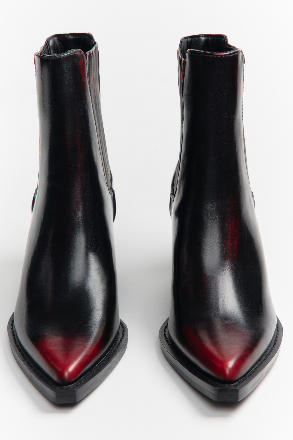 Ботинки с острым мысом и скошенным каблуком - цвет бордовый - 5