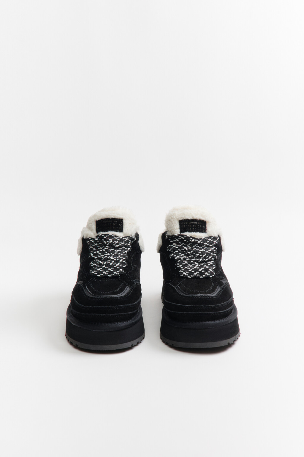 Ботинки замшевые с меховой отделкой - цвет черный - 6