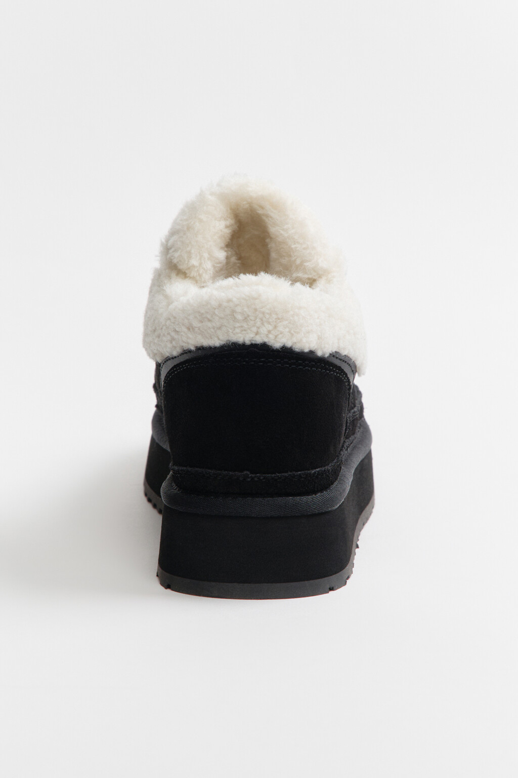 Ботинки замшевые с меховой отделкой - цвет черный - 8